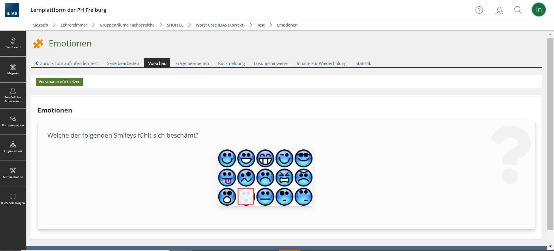 Screenshot einer Hotspot Aufgabe in ILIAS.